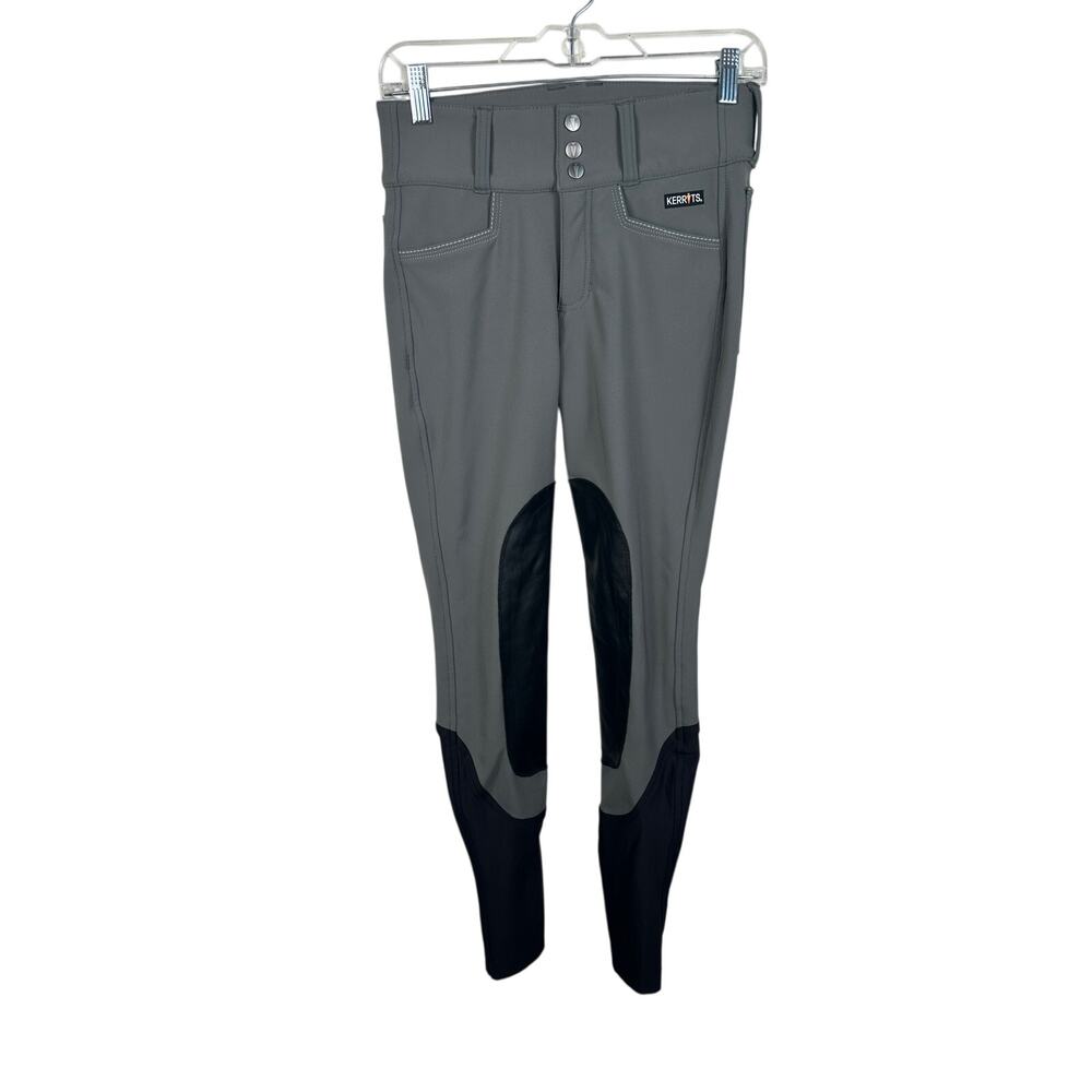 Kerrits Crossover Grip Riding Breeches Women XS Gray Excellent Equestrian Pants